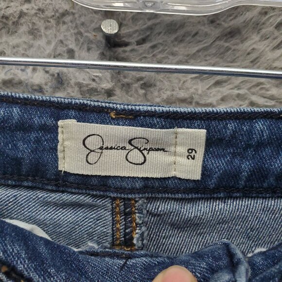 Jessica Simpson Jeans Womens 29 Blue Spotlight High Rise Slim Straight - Picture 2 of 13